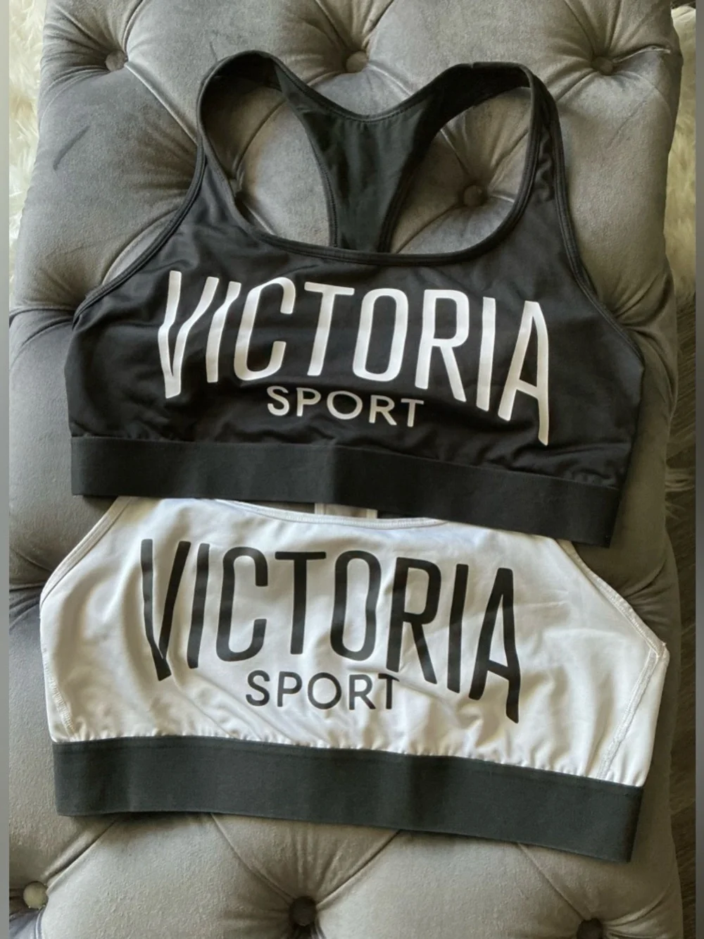 Women's Victorias Secret Racerback Sports Bra - Black & White Bundle - Picture 1 of 2